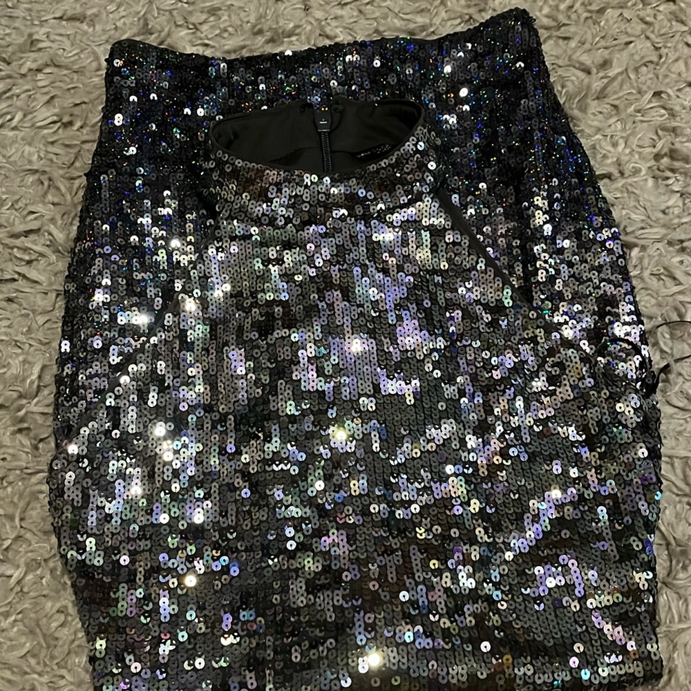 Sequined halter body con dress